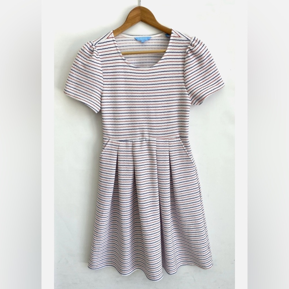 James Draper RSVP Red, White & Blue Striped Flare Mini Dress, Size XL, EUC! - Picture 11 of 16